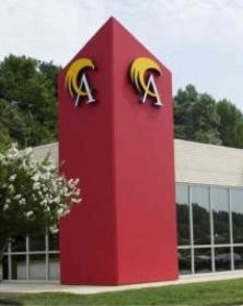 single letter and logo sign