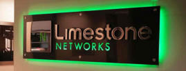 LED and polished letters on backplate