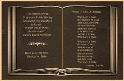 Book style sign plaque